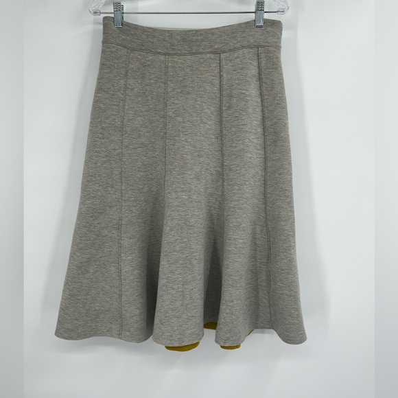 Maeve Anthropologie‎ Skirt Women’s 10 Heathered Gray Flare Midi Stretch - Picture 1 of 8